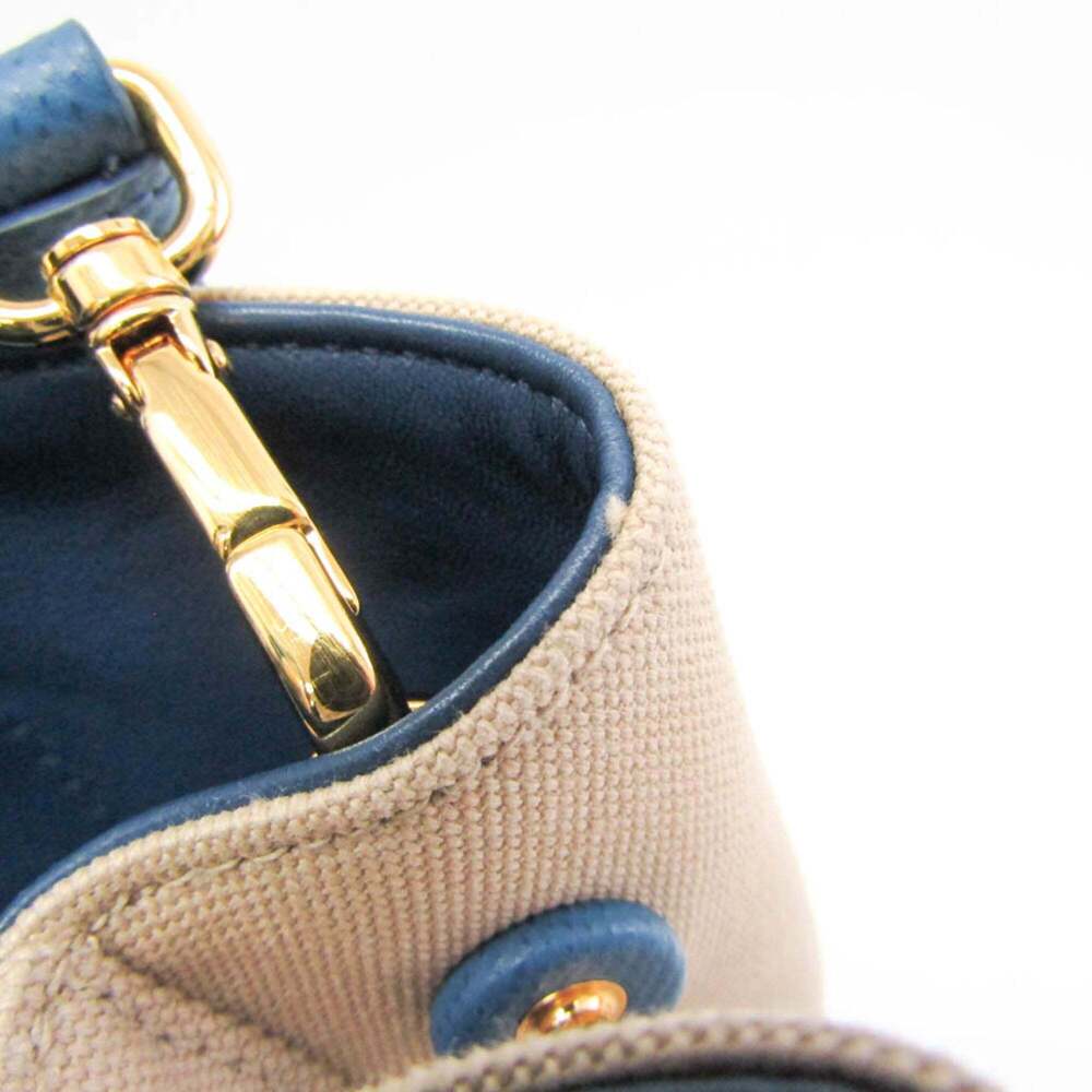 PRADA Cream Canvas Saffiano Shoulder Bag - Picture 13 of 16